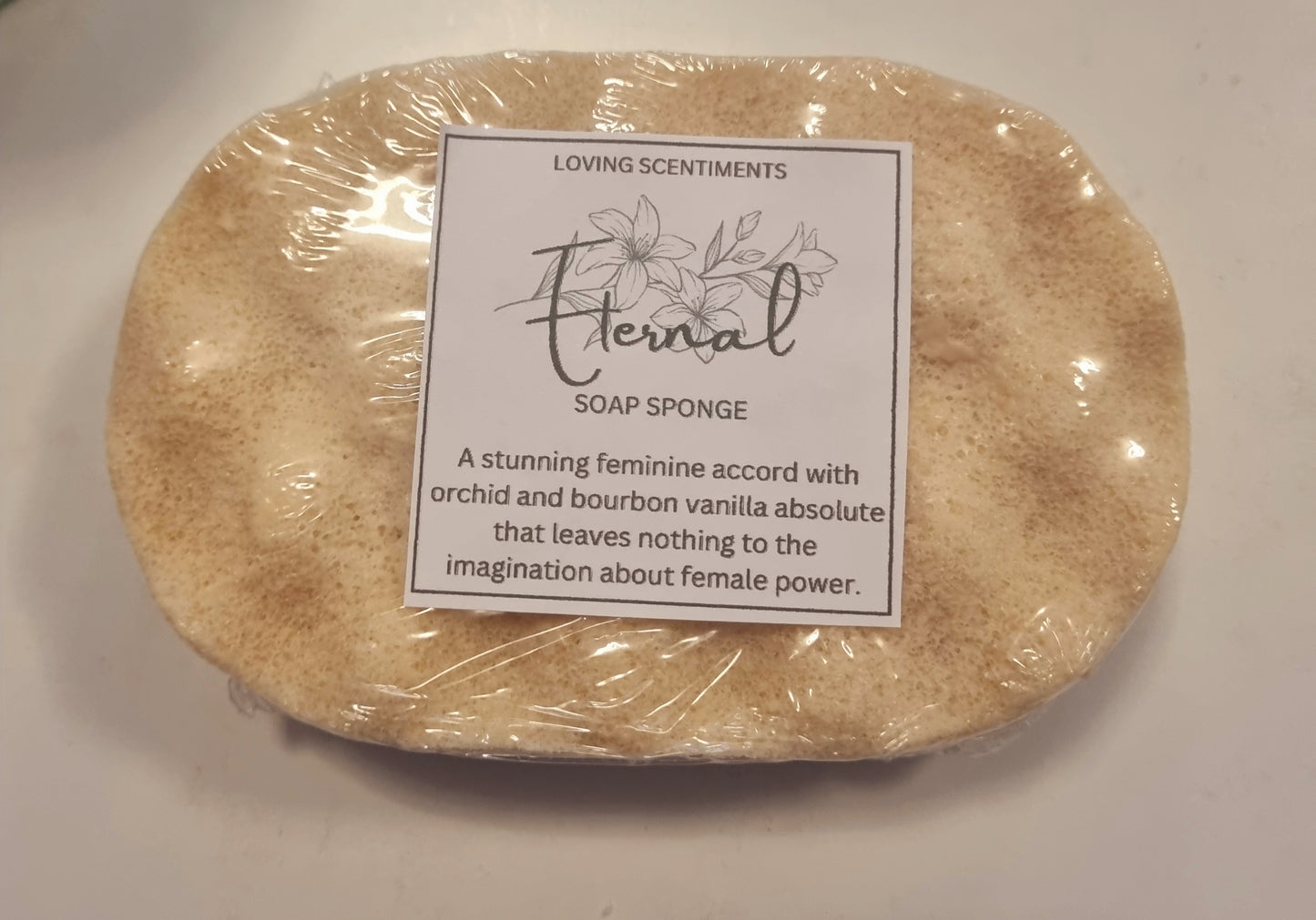 Sbwng wedi'i lenwi â sebon exfoliating