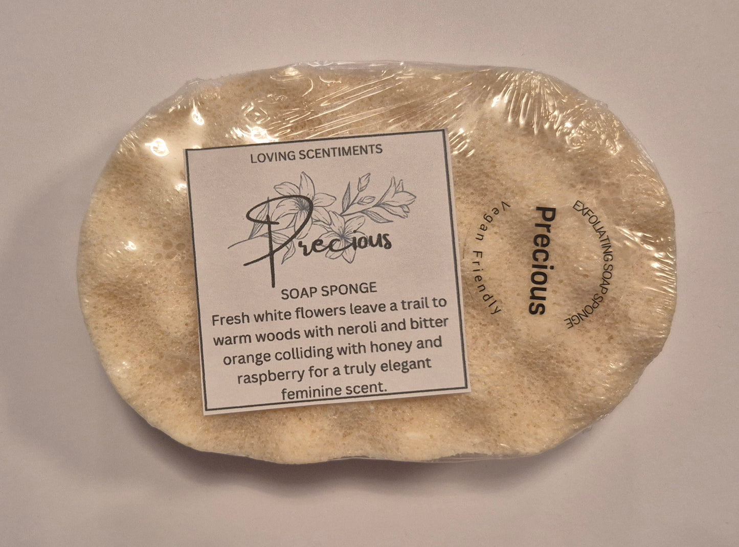 Sbwng wedi'i lenwi â sebon exfoliating