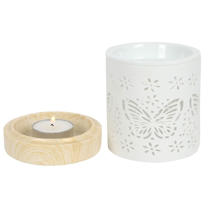 Matte Ceramic Oil Burner | Butterfly and Dragonfly Designs