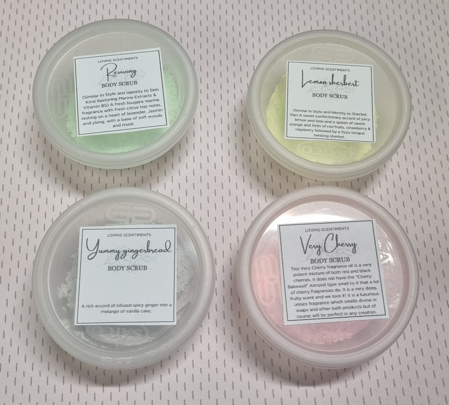 Mini body scrub pots