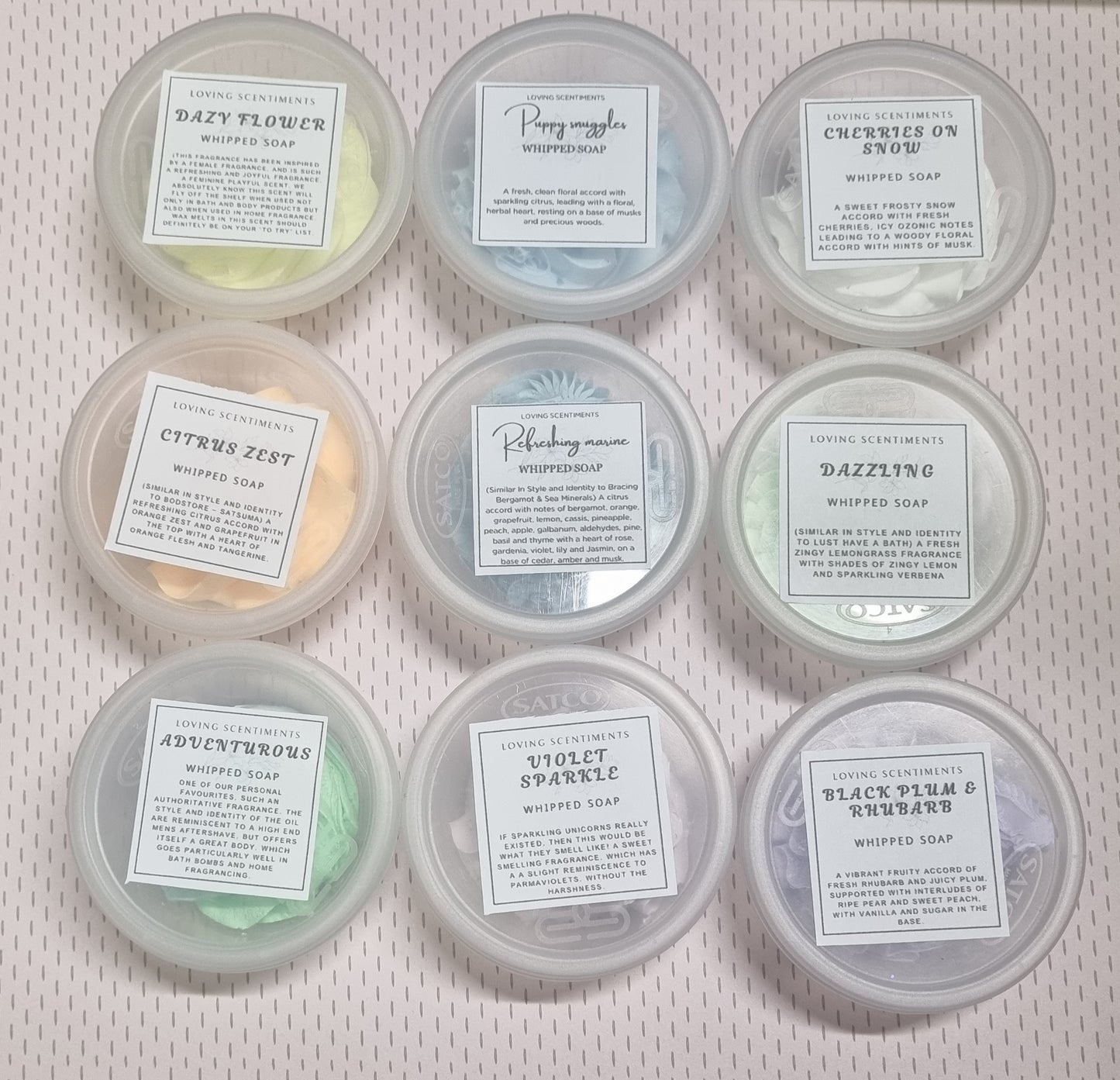 Mini whipped soap pots