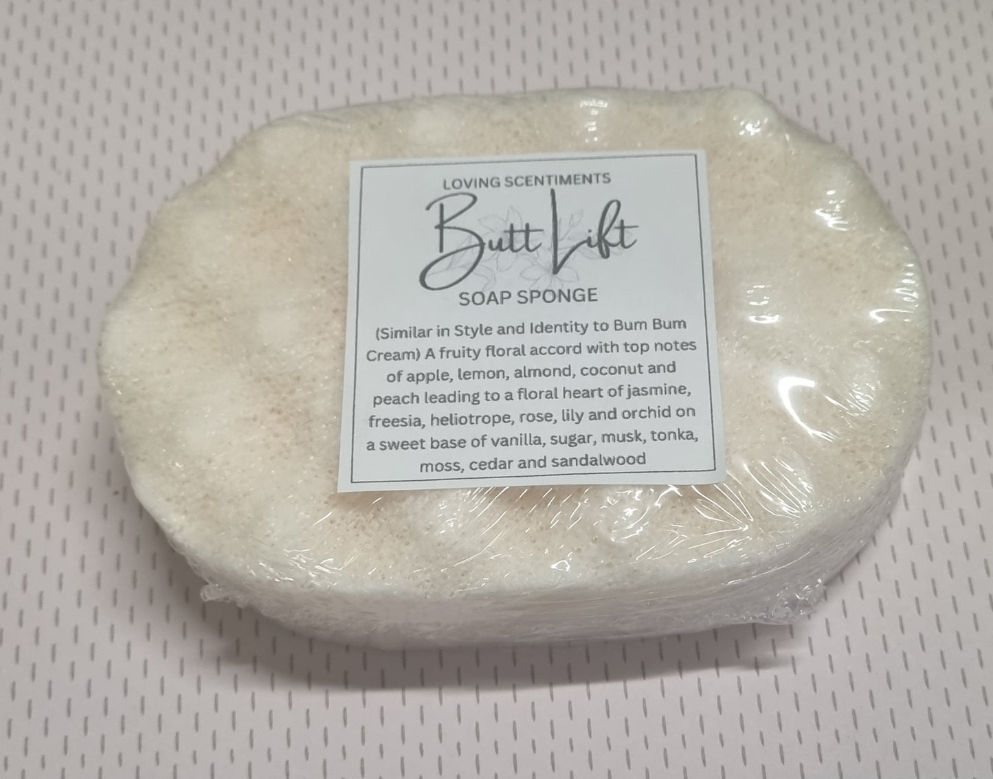 Exfoliating soap filled sponge