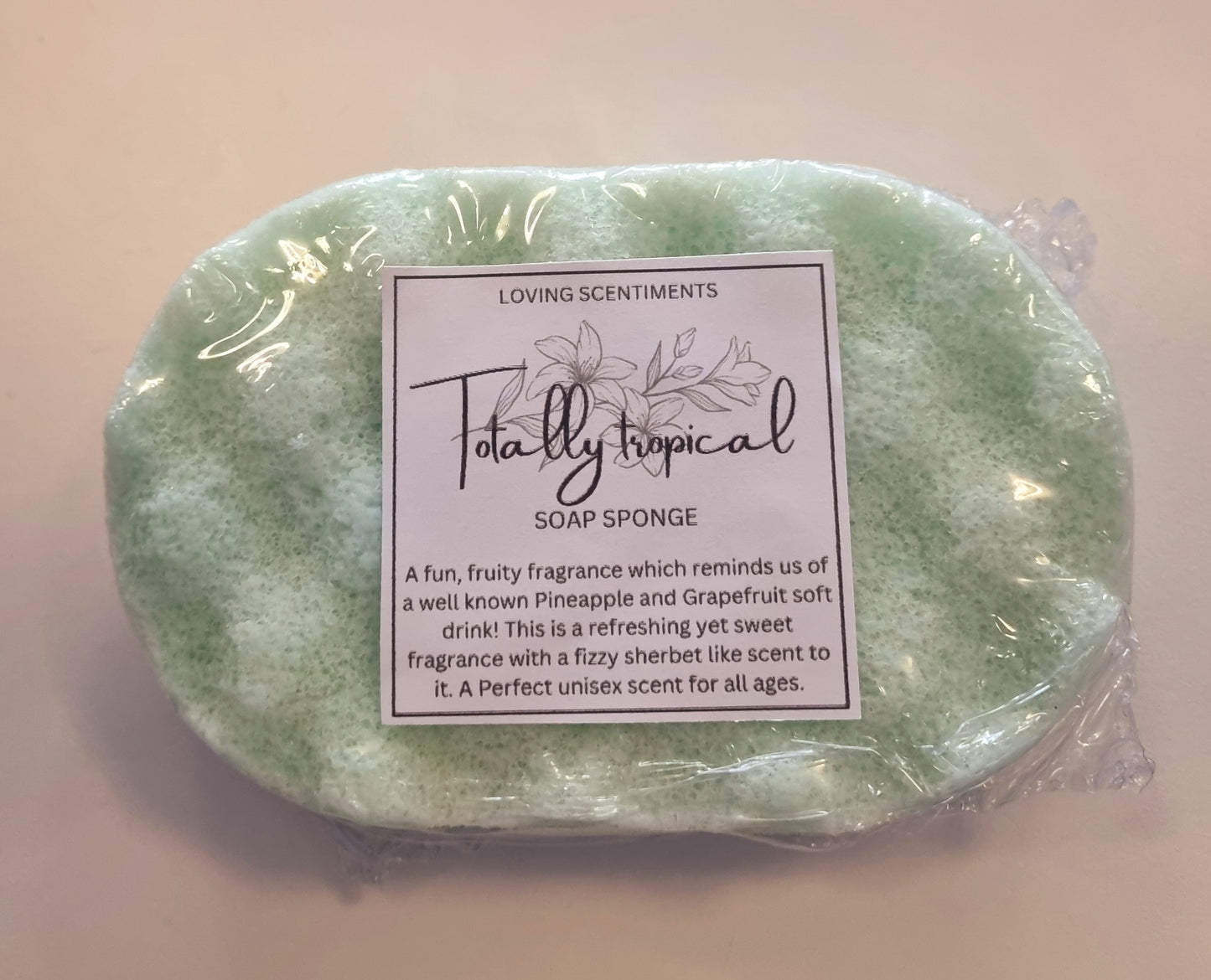 Exfoliating soap filled sponge