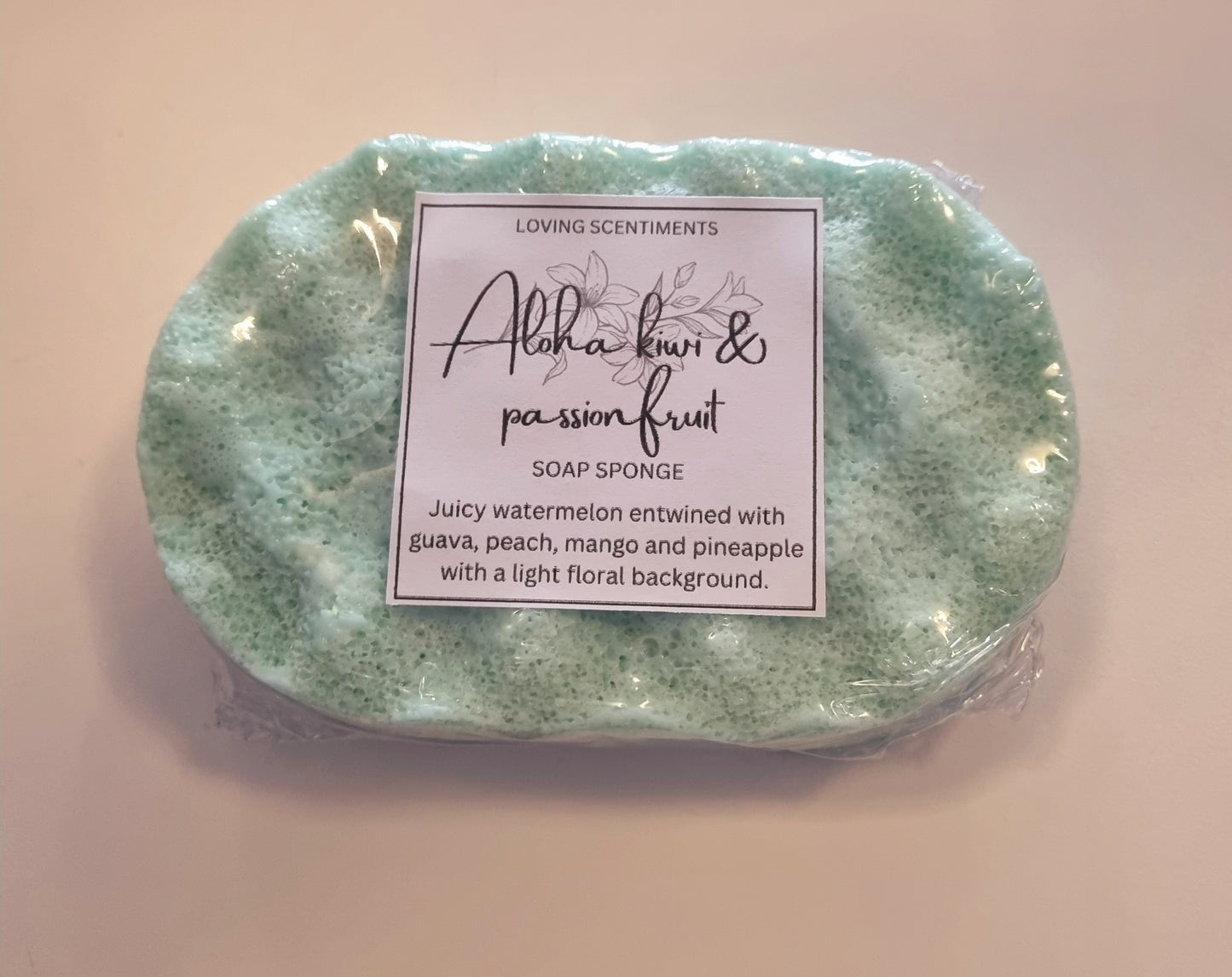 Exfoliating soap filled sponge