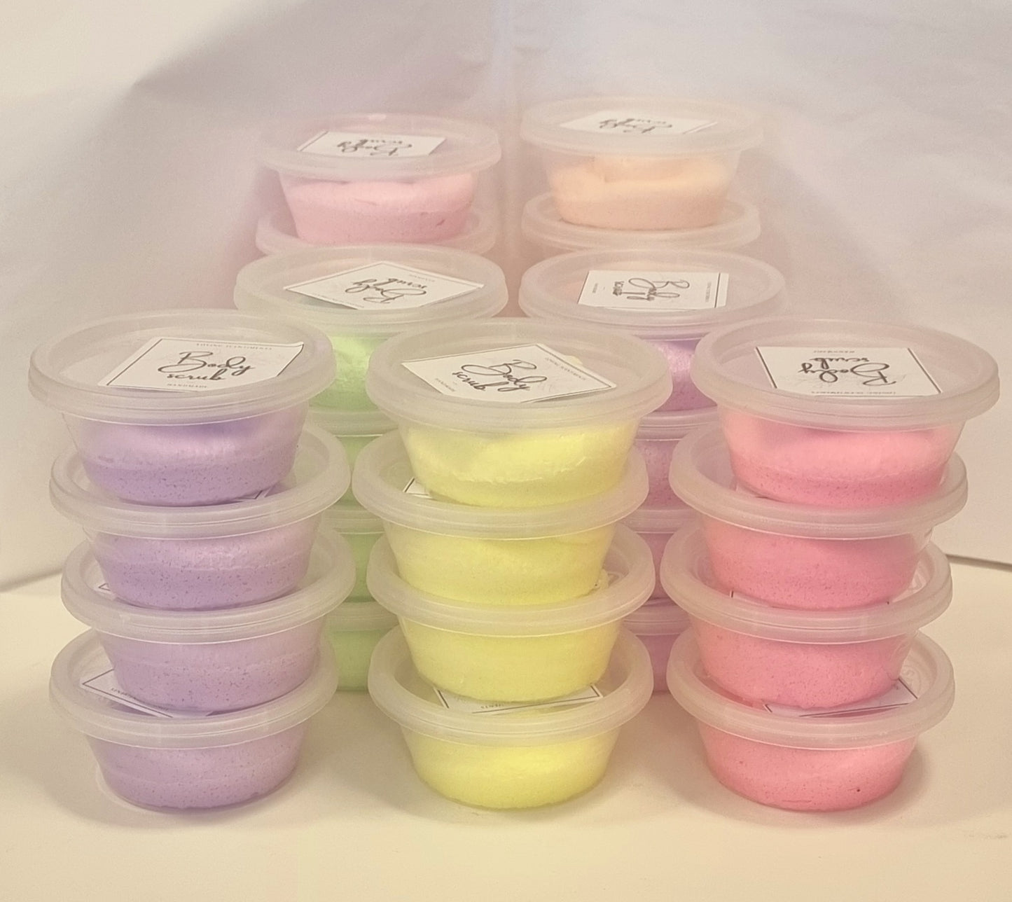 Mini body scrub pots