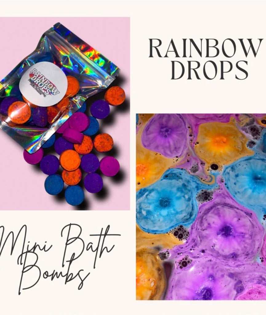 Rainbow Drops mini bath bombs