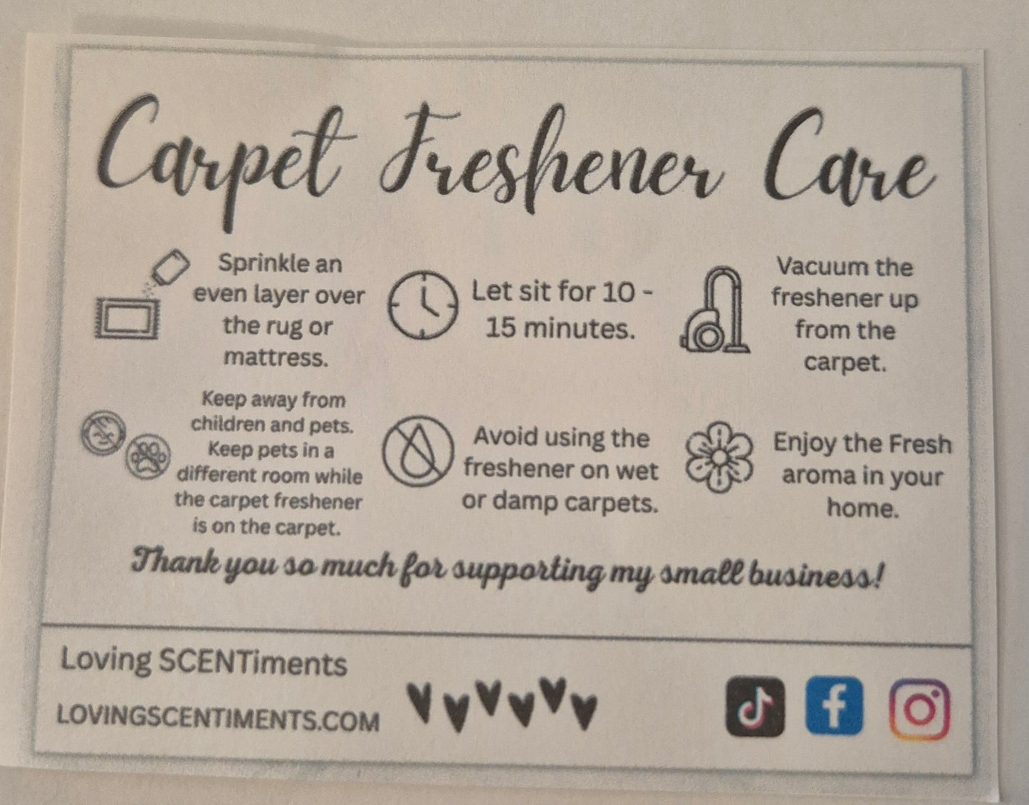 Carpet freshener REFILL BAG