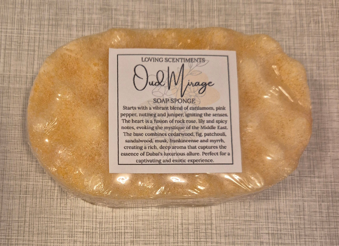 Exfoliating soap filled sponge