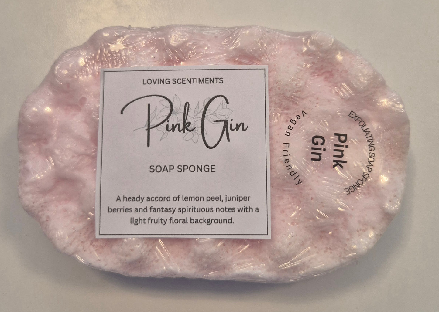 Exfoliating soap filled sponge