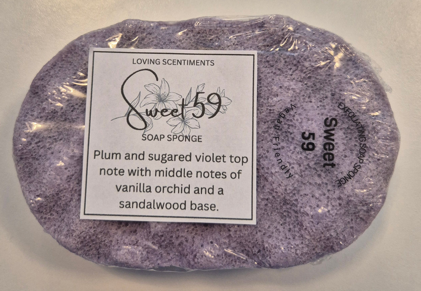 Exfoliating soap filled sponge