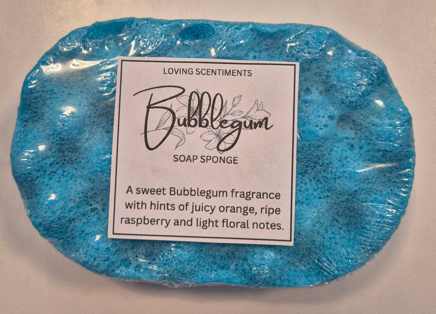 Exfoliating soap filled sponge
