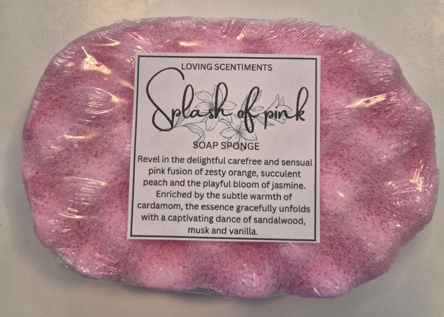 Exfoliating soap filled sponge